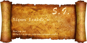 Sipos Izaiás névjegykártya